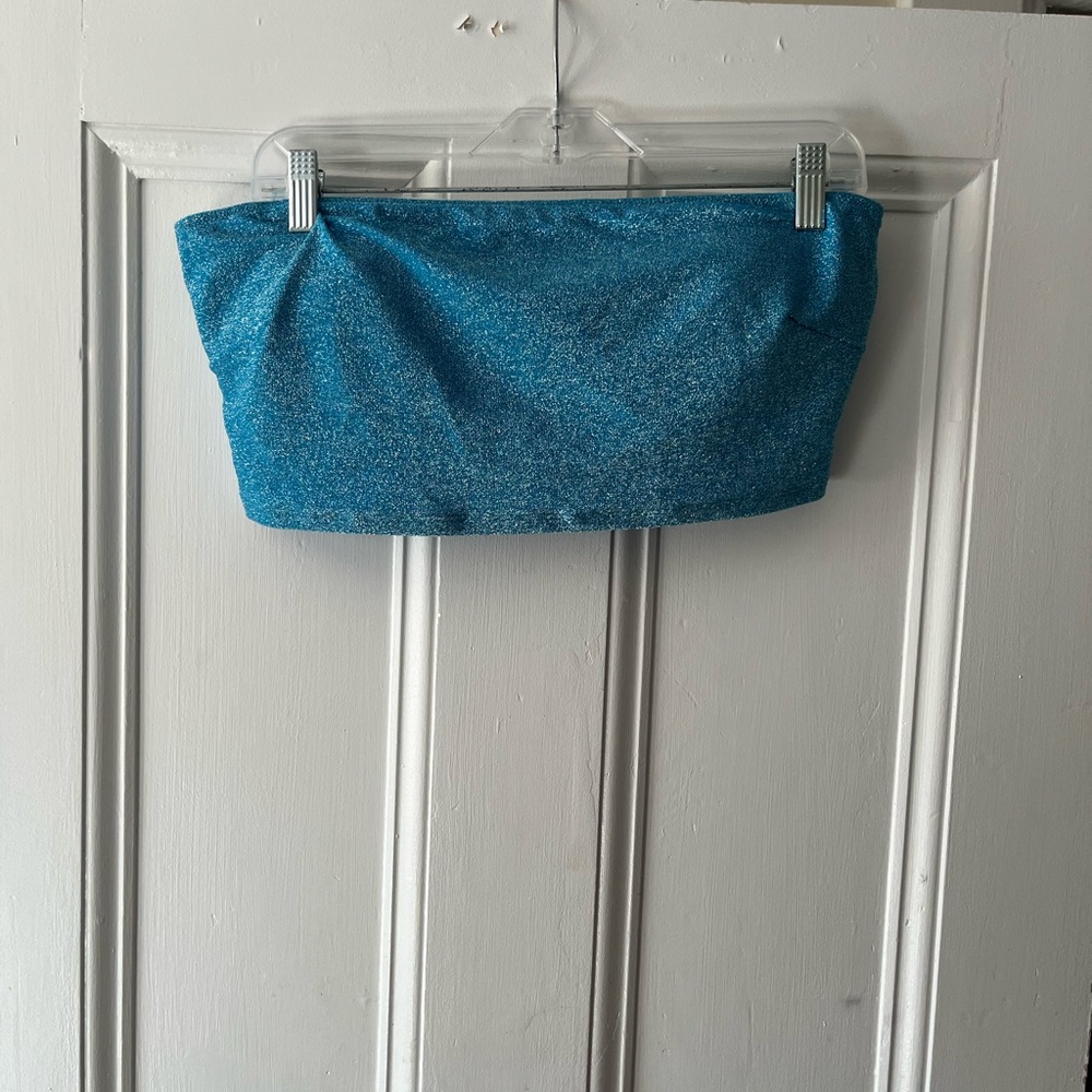 PINK Victoria's Secret Glittery Blue Top